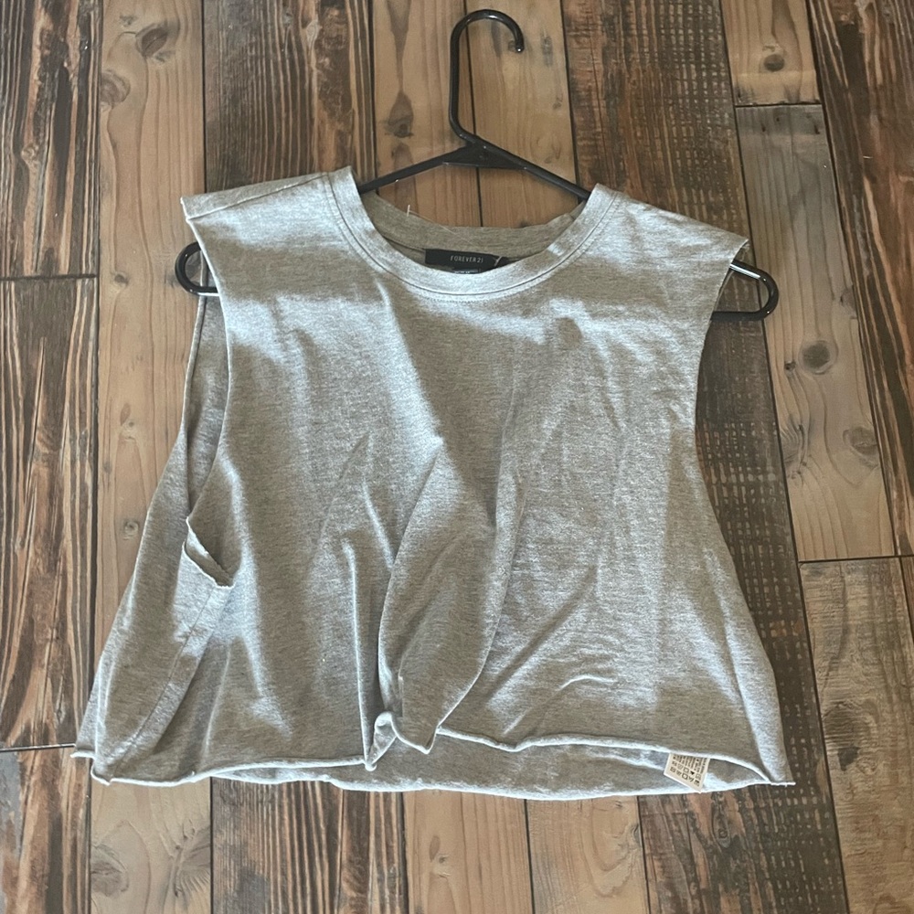 Gray Sleeveless Top
